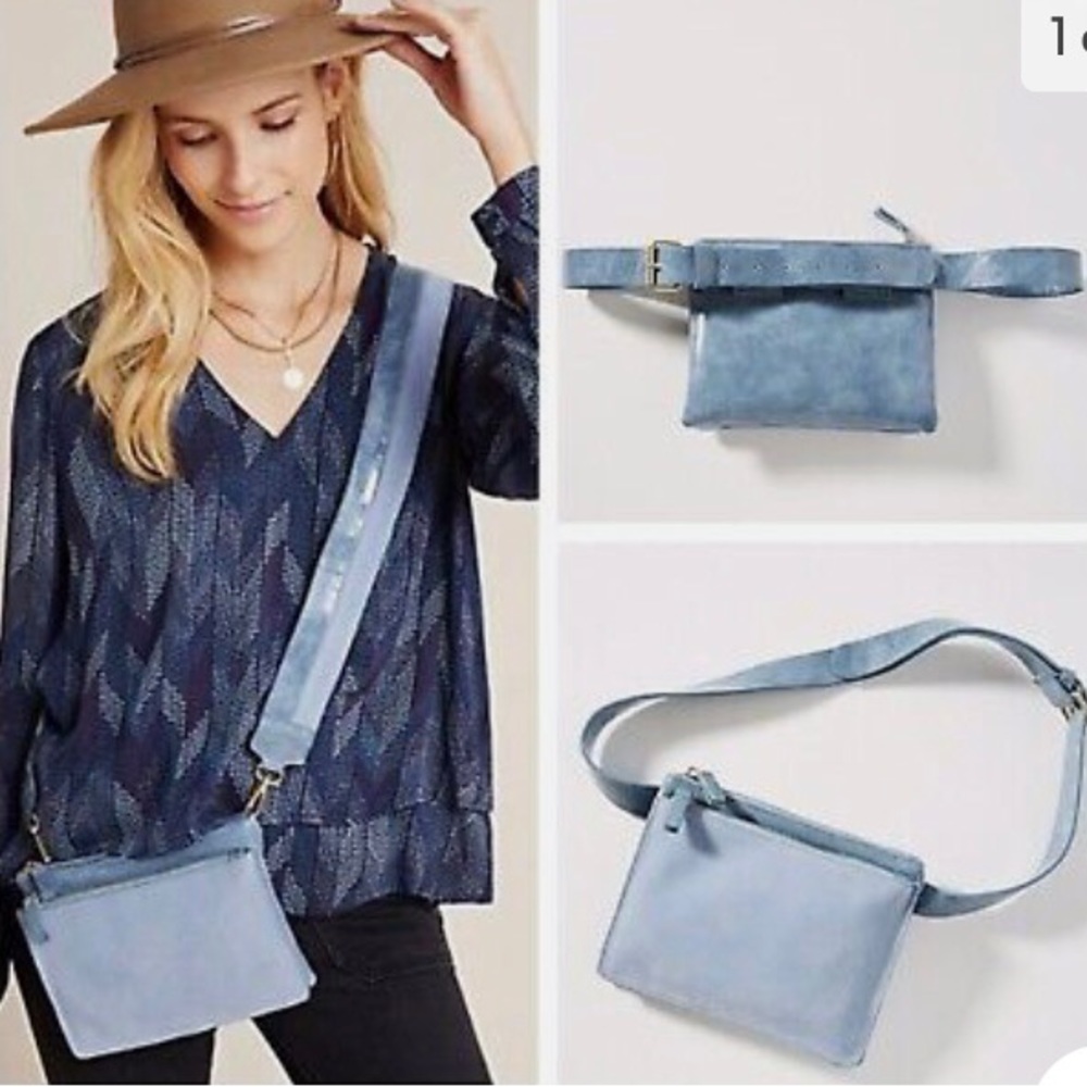 Hip/Sling Anthropologie suede bag - Blue